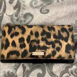 Kate spade leopard slim wallet
